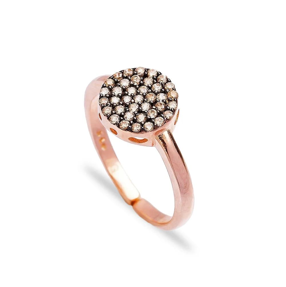 Fashionable Silver Citrine Stone Round Ring Wholesale Handcrafted Silver Jewelry