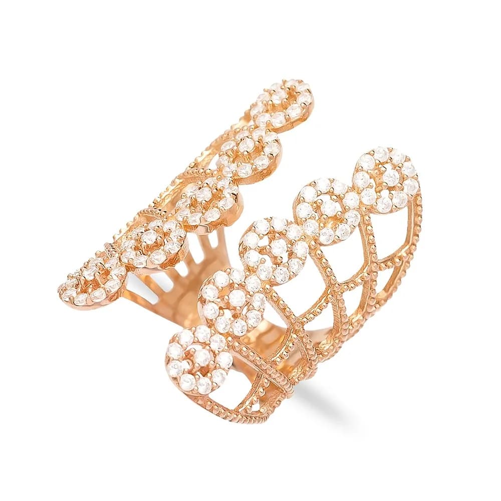 Adjustable Silver Zircon Stone Ring Wholesale Handmade 925 Sterling Silver