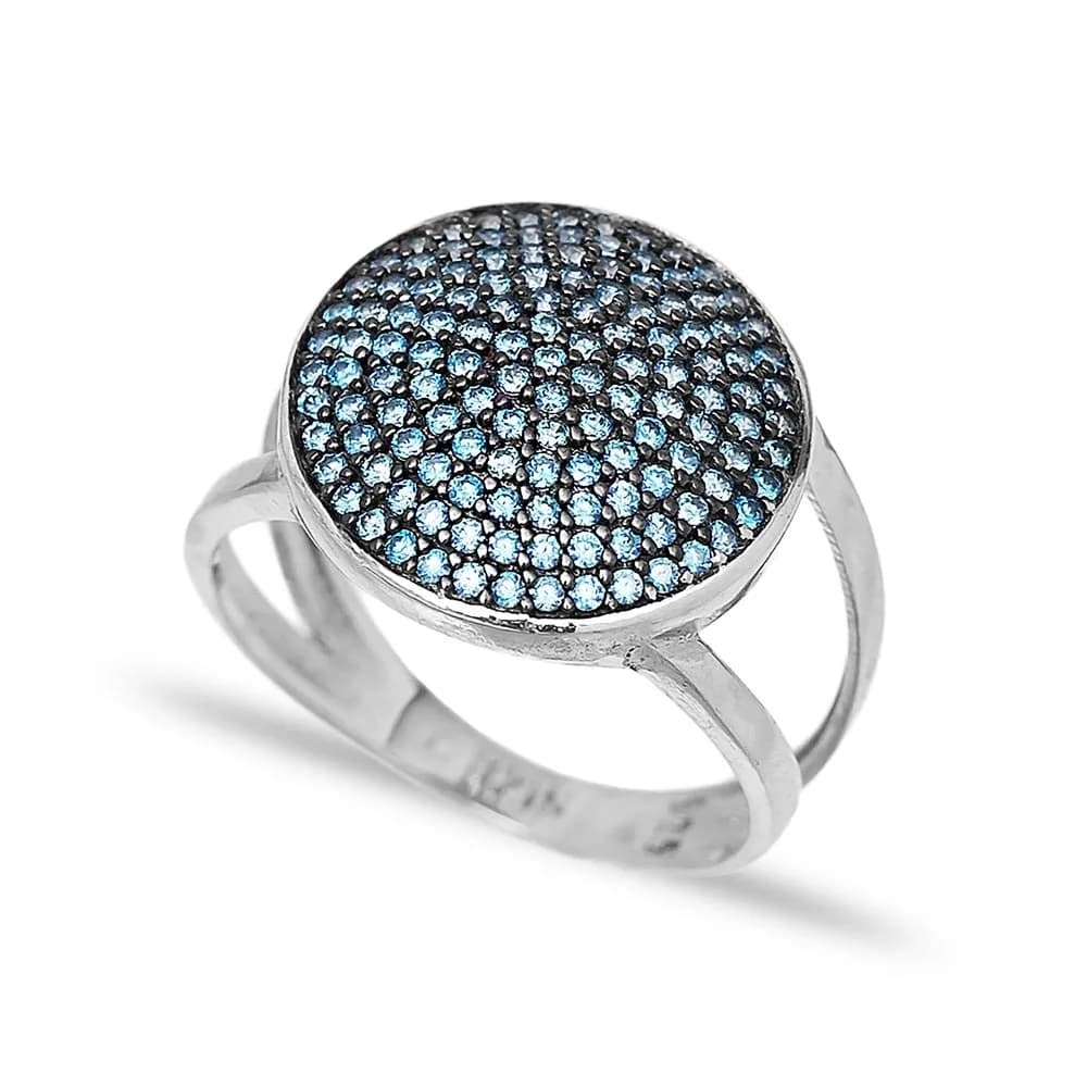 Silver Rounded Cluster Design Ring, Wholesale Handcrafted 925 Sterling Silver Jewelry Ring