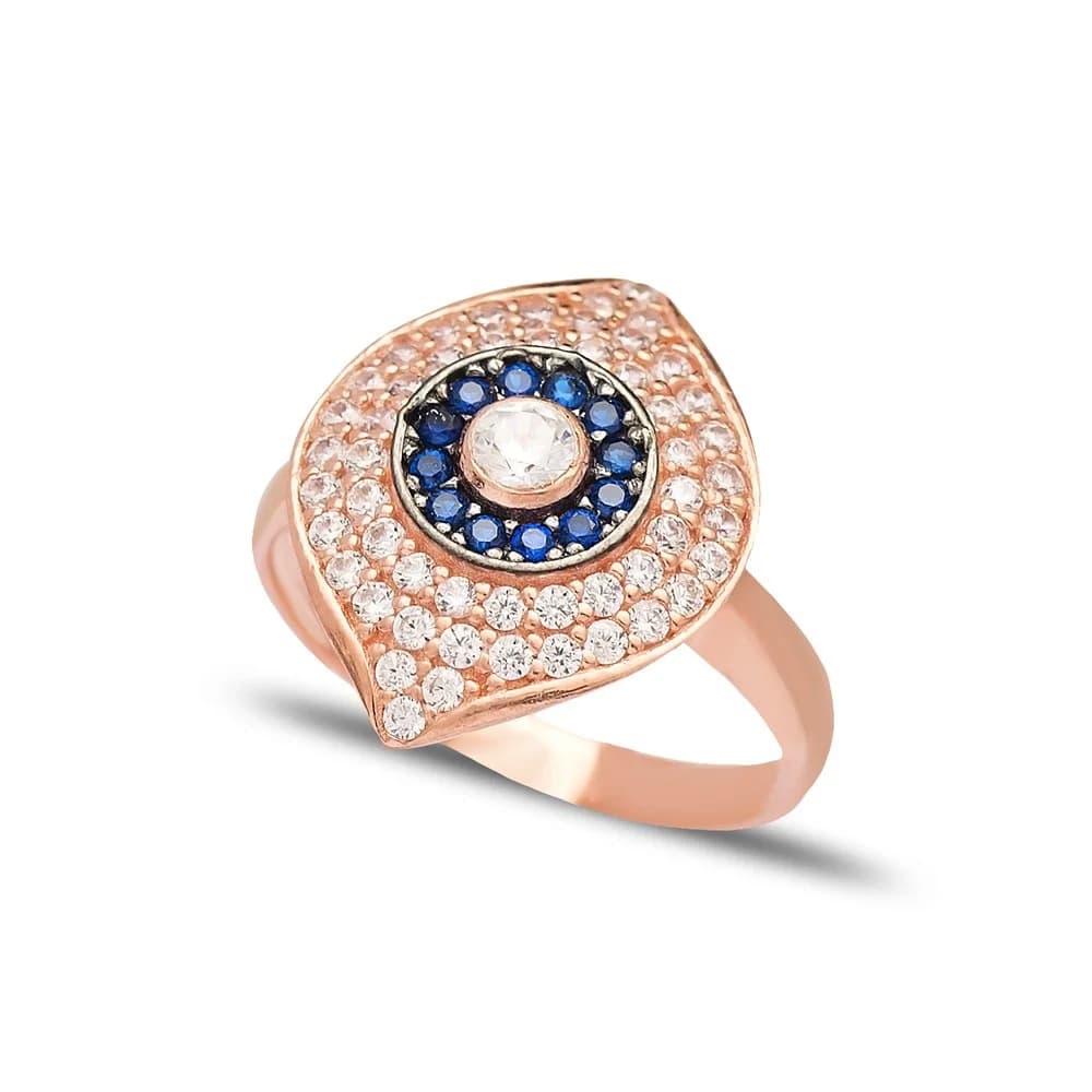 Evil Eye Design Ring Wholesale Handcrafted 925 Sterling Silver Jewelry
