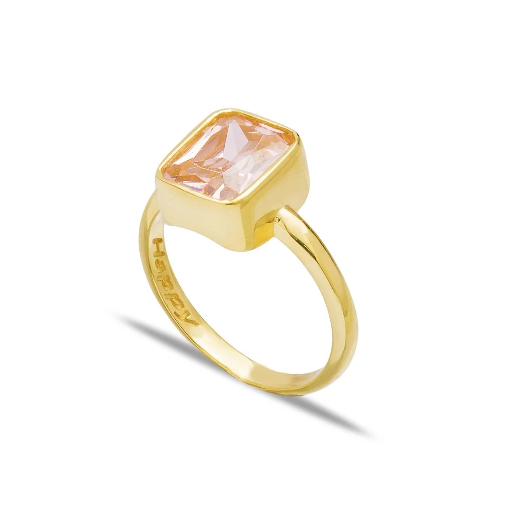 Square Shape Stone Cluster Ring Wholesale Handcrafted 925 Sterling Silver Jewelry