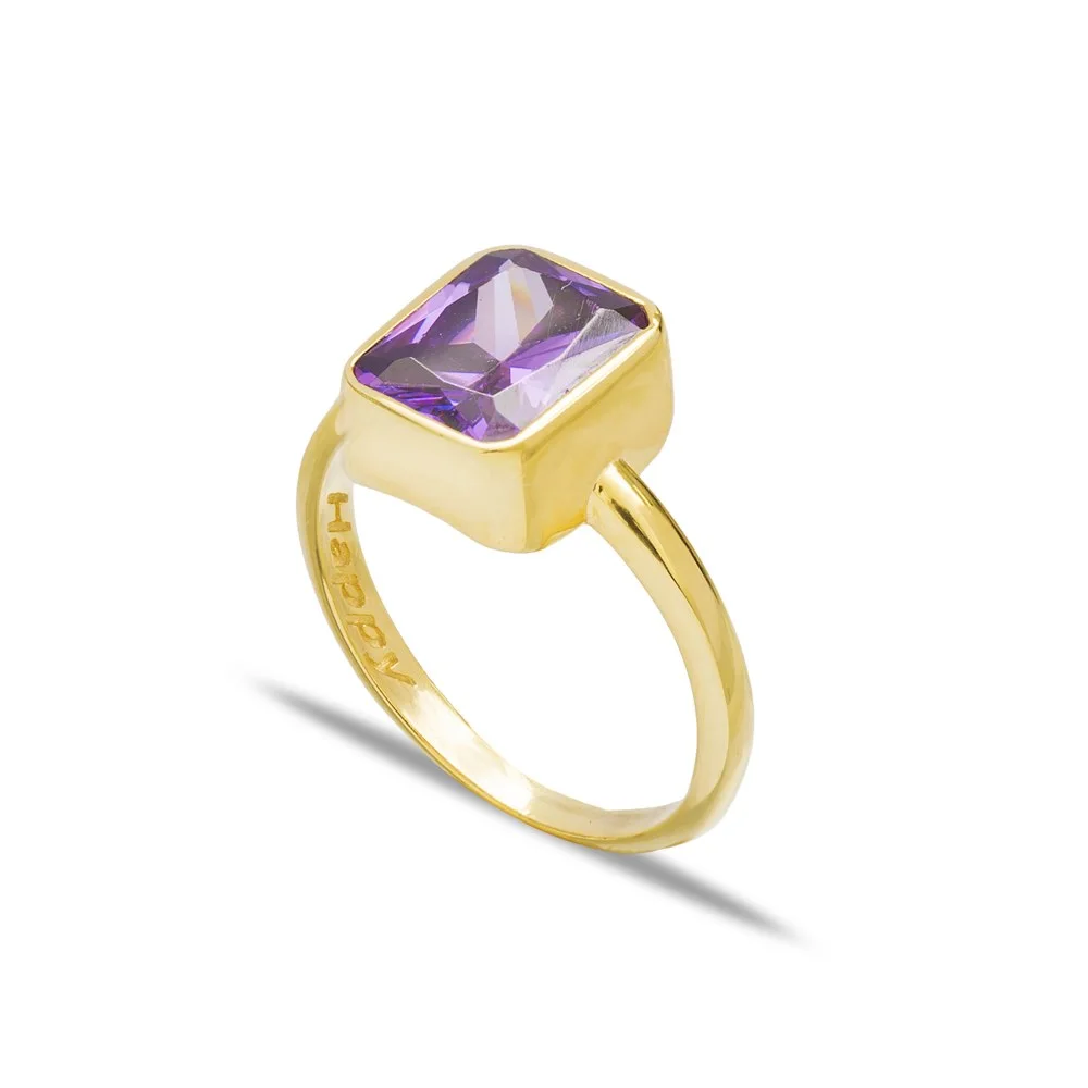 Square Shape Stone Cluster Ring Wholesale Handcrafted 925 Sterling Silver Jewelry