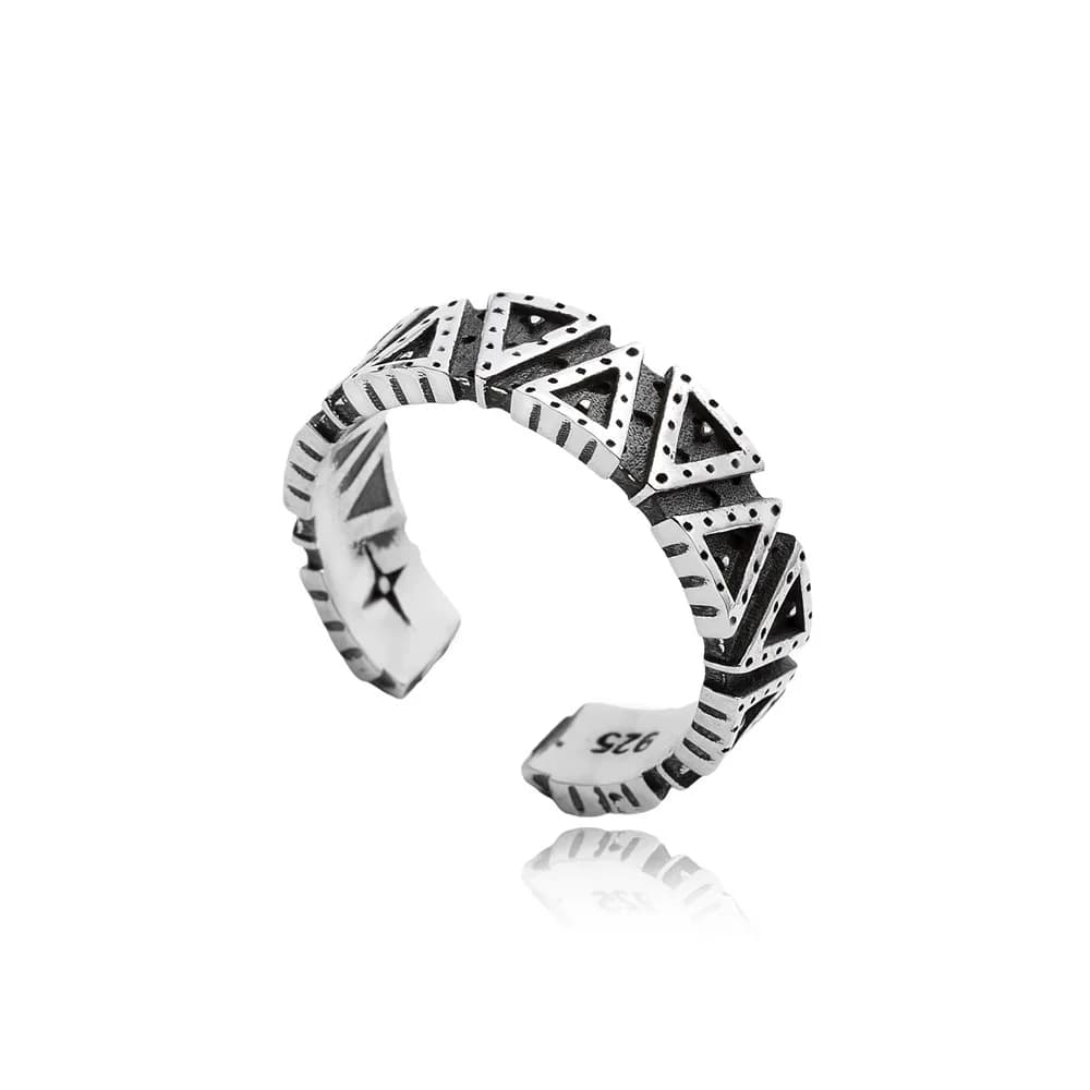Pyramid Symbol Men Ring Collection Wholesale Silver Jewelry