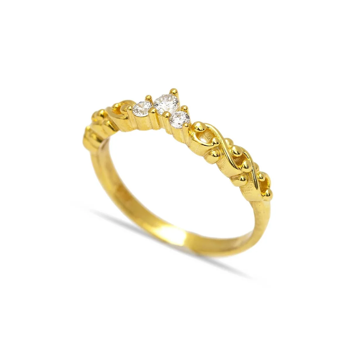 Royal Crown Twist 925 Silver Cluster Ring
