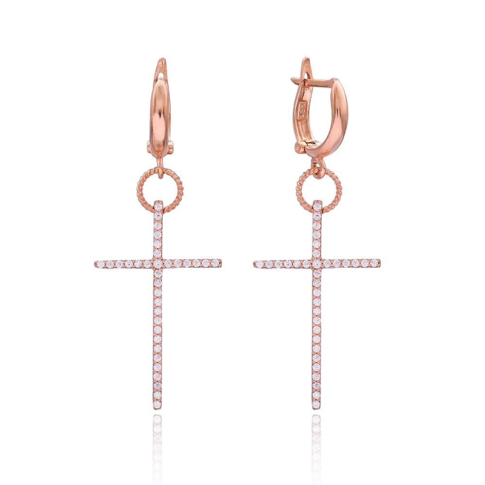 Sterling Silver Cross Earring Wholesale Handcrafted Turkish 925 Silver Sterling Jewelry
