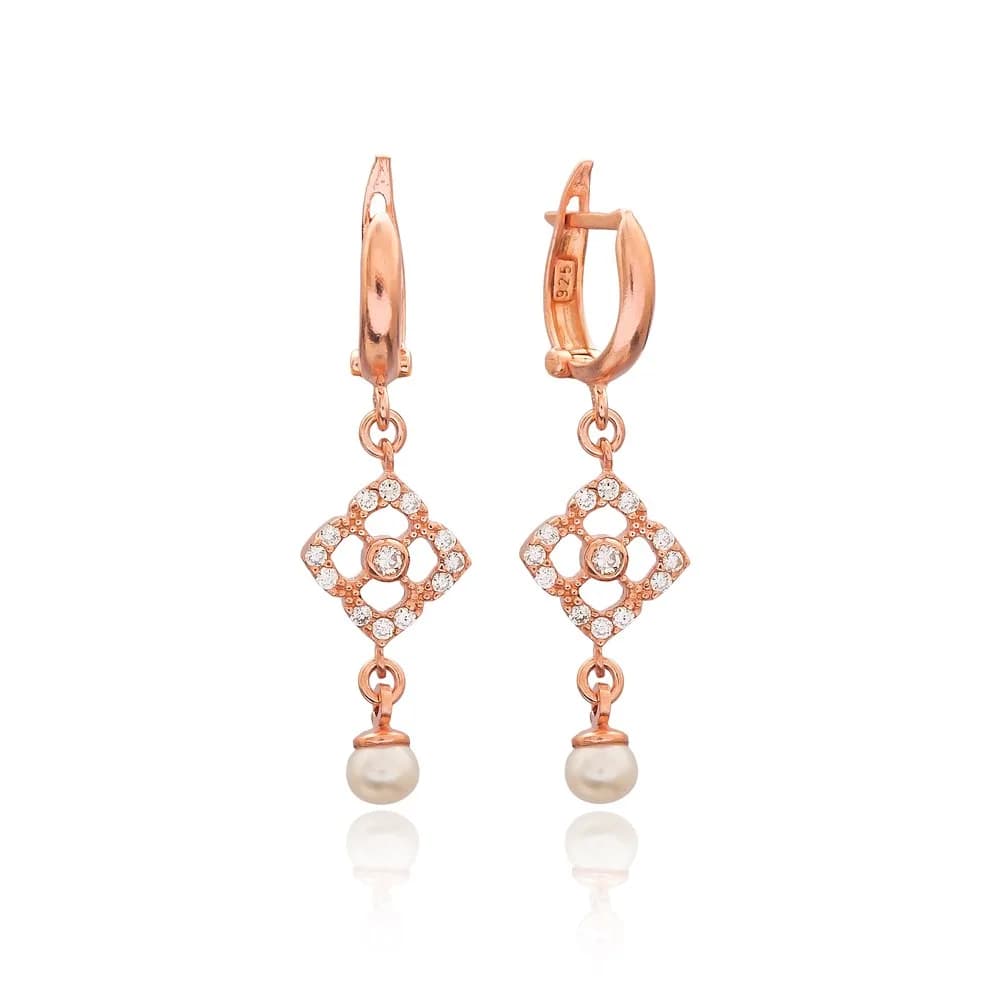 Delicate Pearl Dangle Earring In Wholesale 925 Silver Sterling Jewelry
