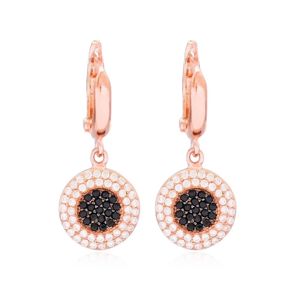 Round Dangle Design Earring Turkish Wholesale Handmade 925 Sterling Silver Jewelry