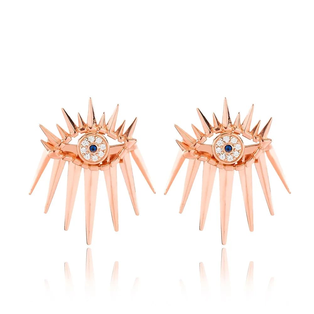 Evil Eye Design Zircon Stud Earrings