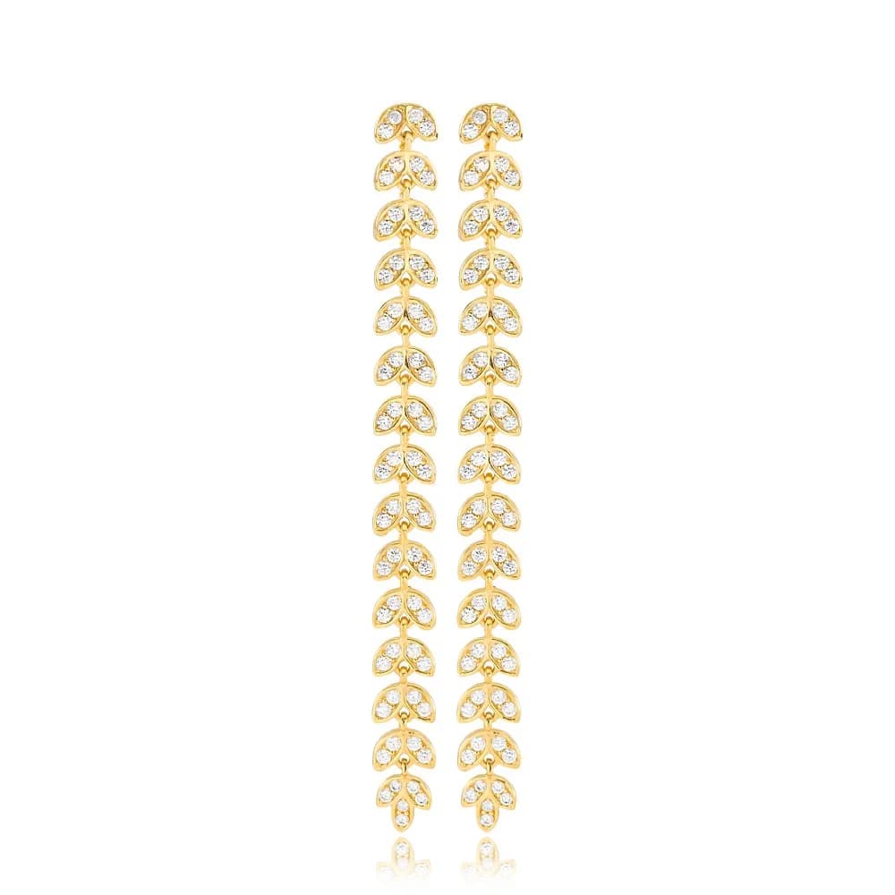 73 mm Length Palm Design Charms Long Earrings Wholesale Turkish Handmade 925 Silver Sterling Jewelry