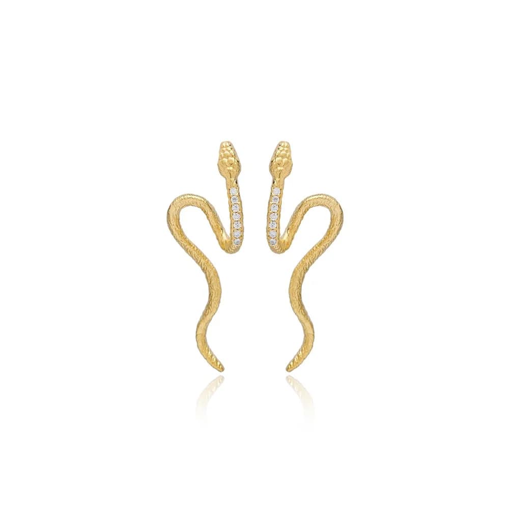 Minimalist Snake Design 925 Stud Earrings