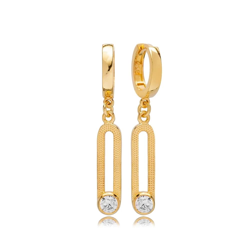 April CZ Ø12 mm Dangle Earrings 925 Jewelry