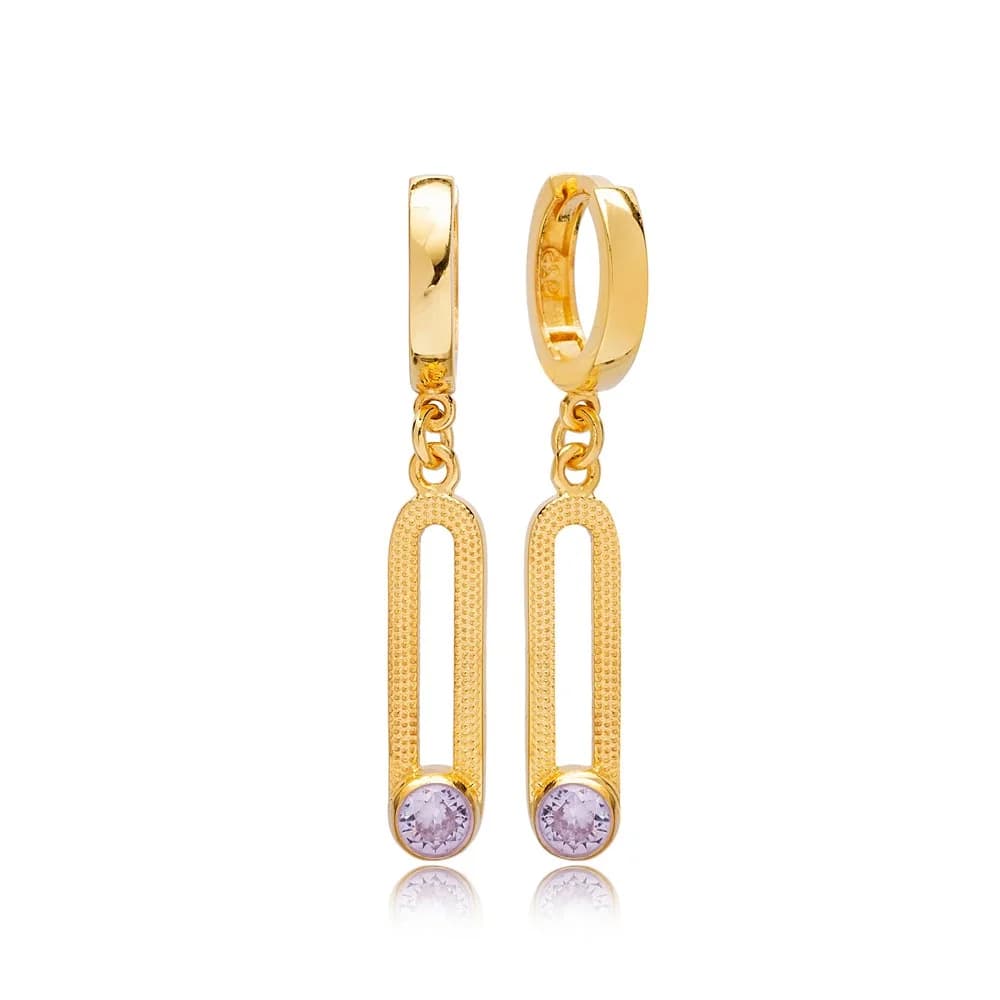 Alexandrite Ø12 mm Dangle Earrings 925 Silver Jewelry