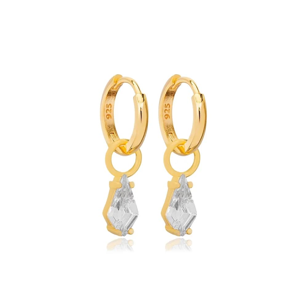 Minimalist Marquise Shape Zircon Stone Dangle Earrings Turkish Handcrafted Wholesale 925 Sterling Silver Jewelry