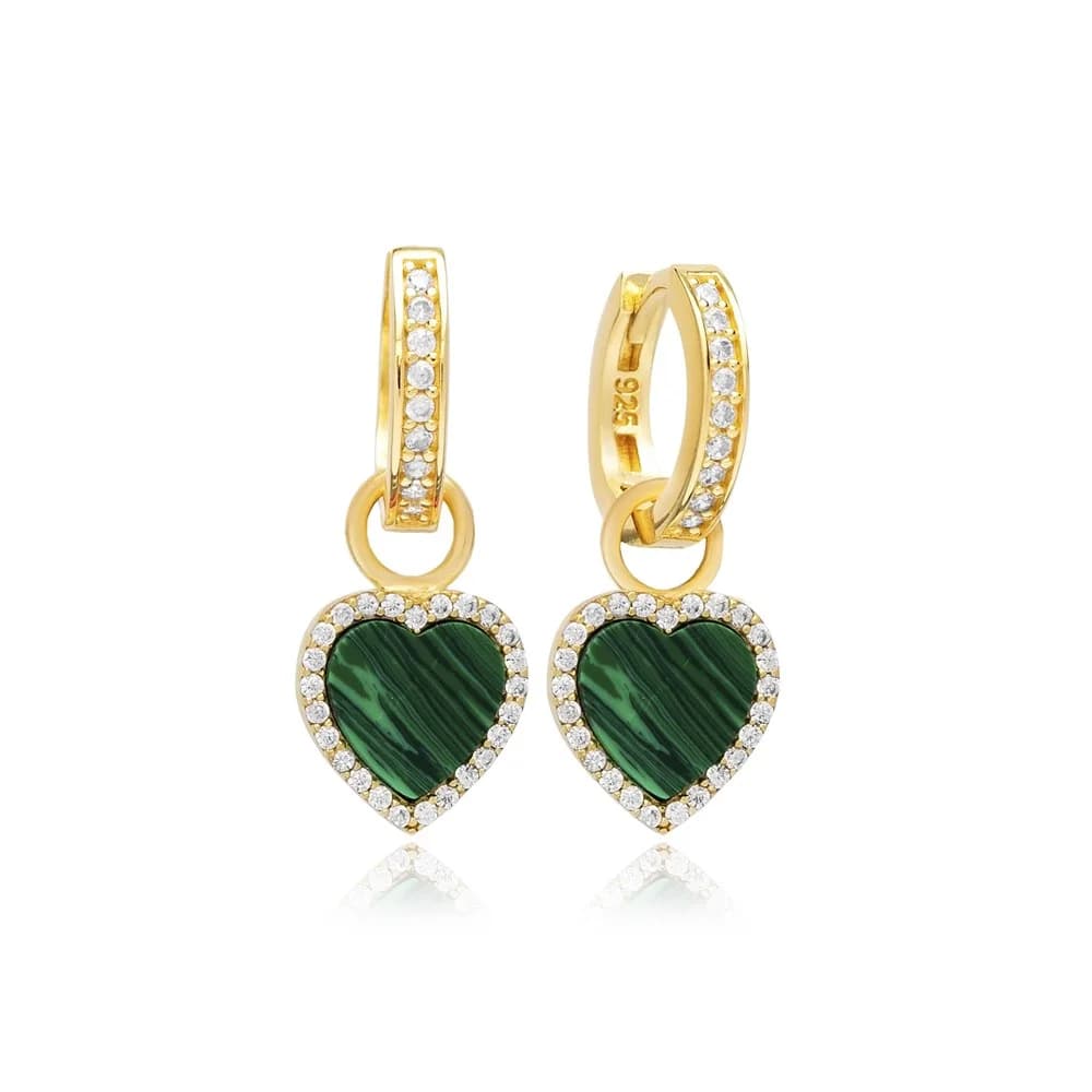 8x8 mm Malachite Stone Wholesale Silver Dangle Earrings