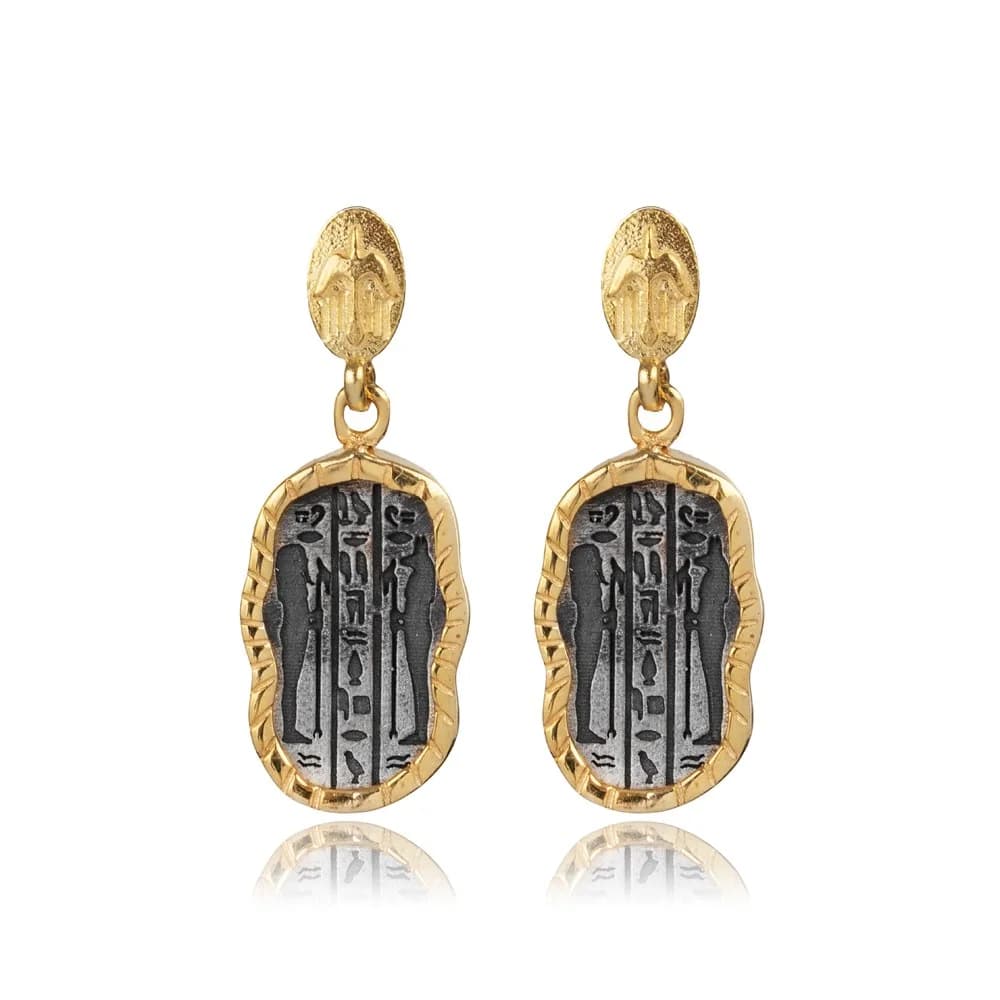 Anubis Symbol Design 925 Cluster Earrings