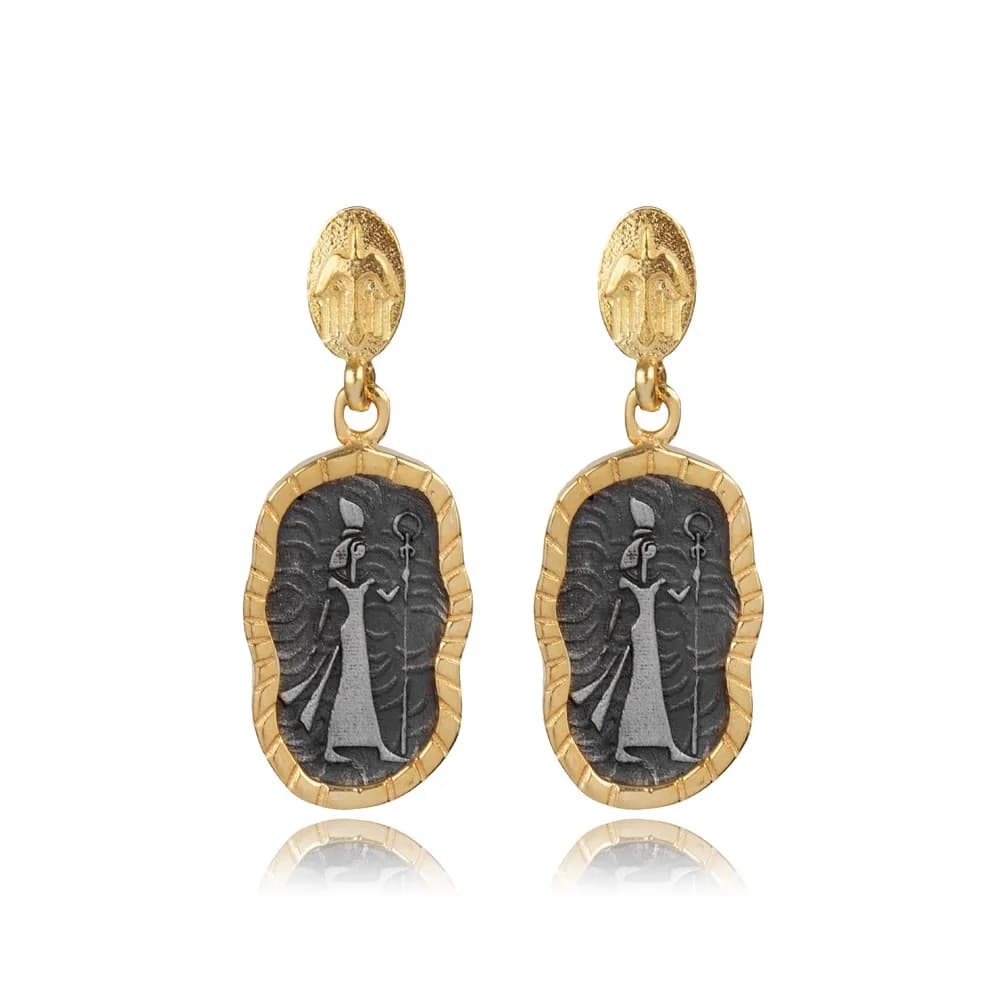 Cleopatra Design 925 Silver Cluster Earring