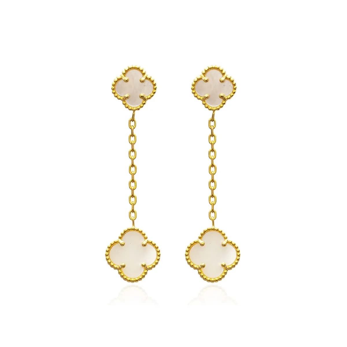 White Clover 925 Silver Stud Earrings