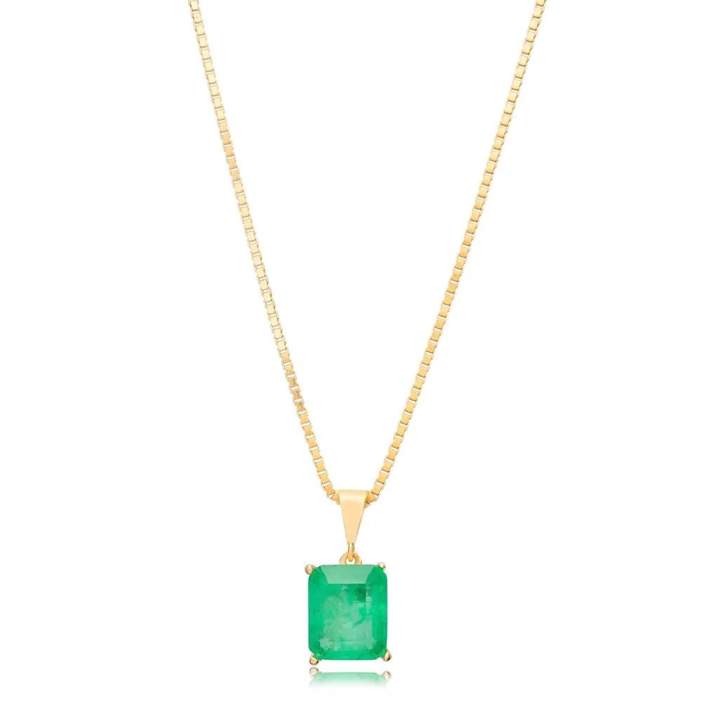 Paraiba Natural Stone Rectangle Design Charm Necklace Handmade Wholesale 925 Sterling Silver Jewelry
