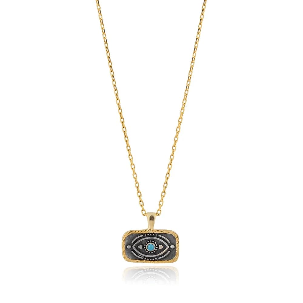 Ancient Evil Eye Design 925 Charm Necklace