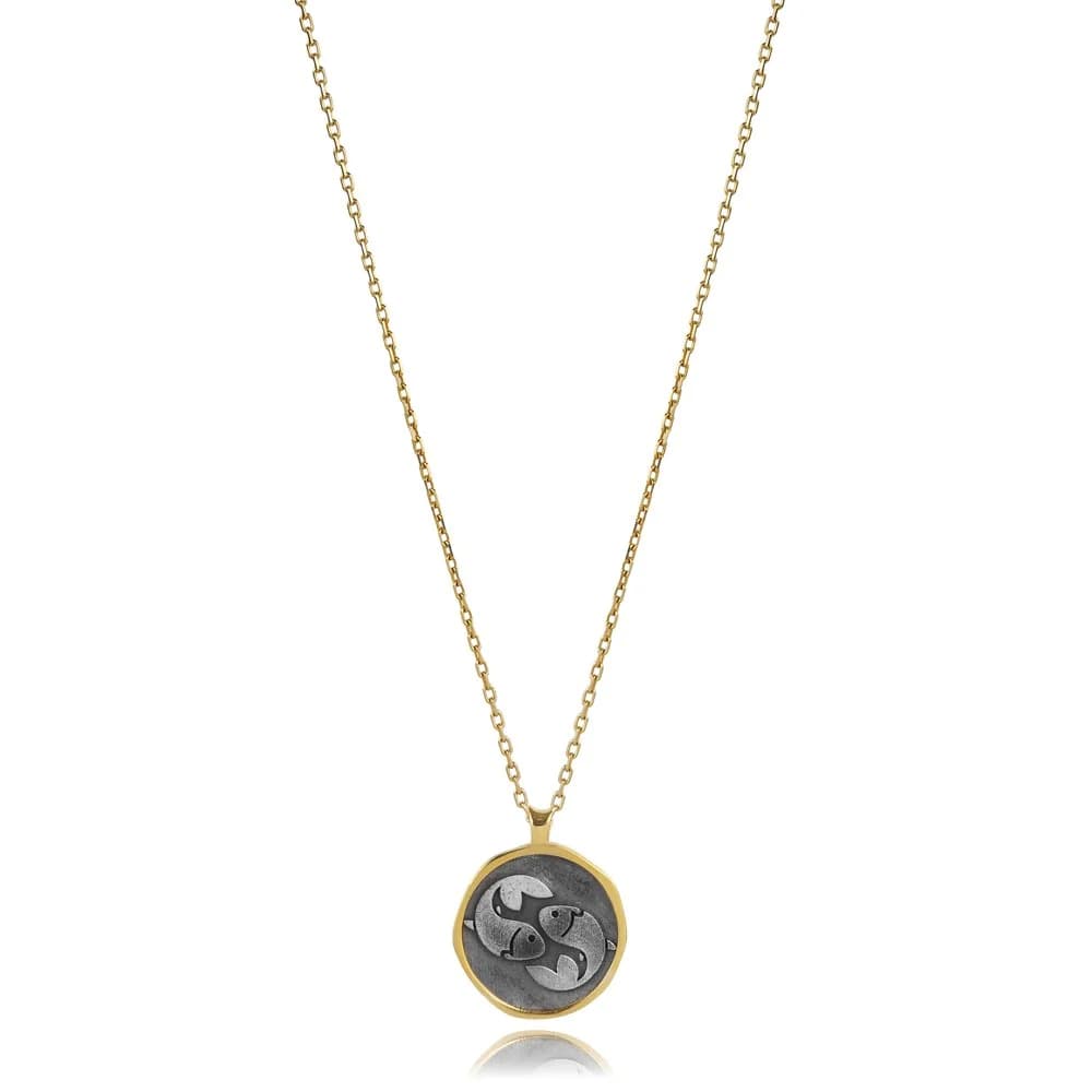 Ying Yang Desing Silver Turkish Necklace