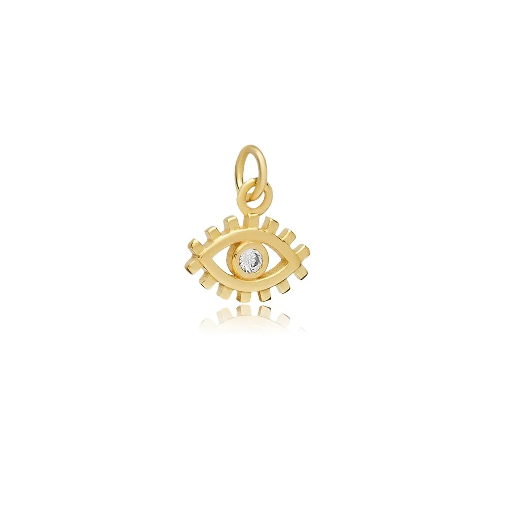 Plain Evil Eye Charm Pendant 925 Silver