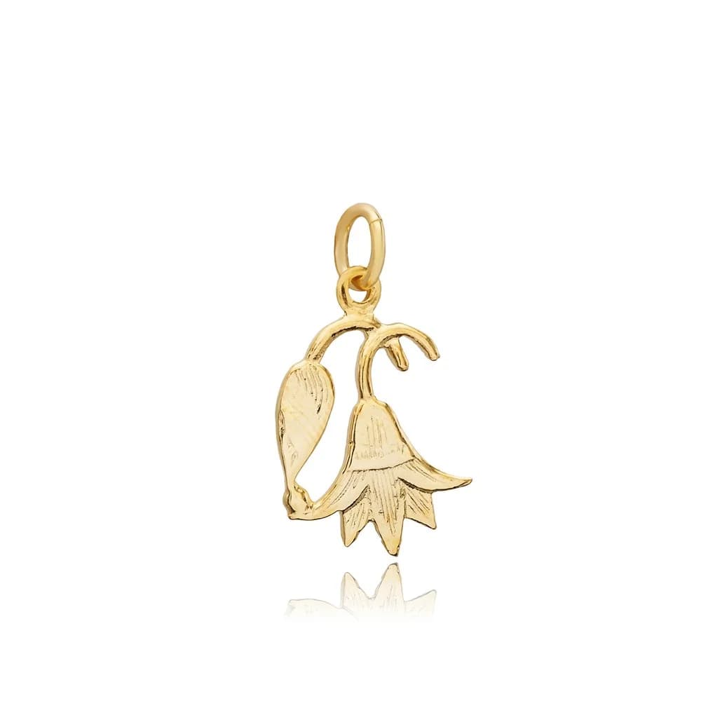 Egyptian Flower Pendant Charm Silver
