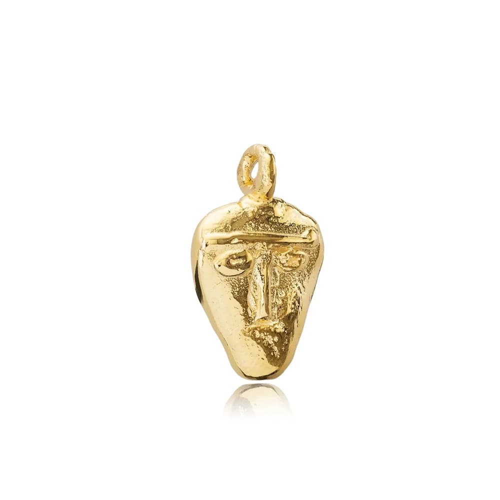 Mythological Mask Pendant Charm Silver