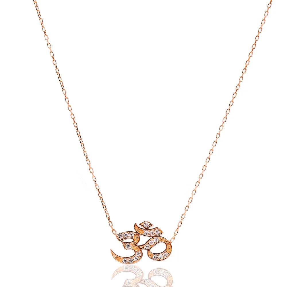 OM Charm Necklace 925 Sterling Silver Handmade Pendant Jewelry
