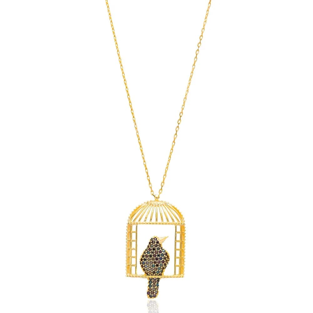 Turkish Wholesale Sterling Silver Bird Cage Pendant