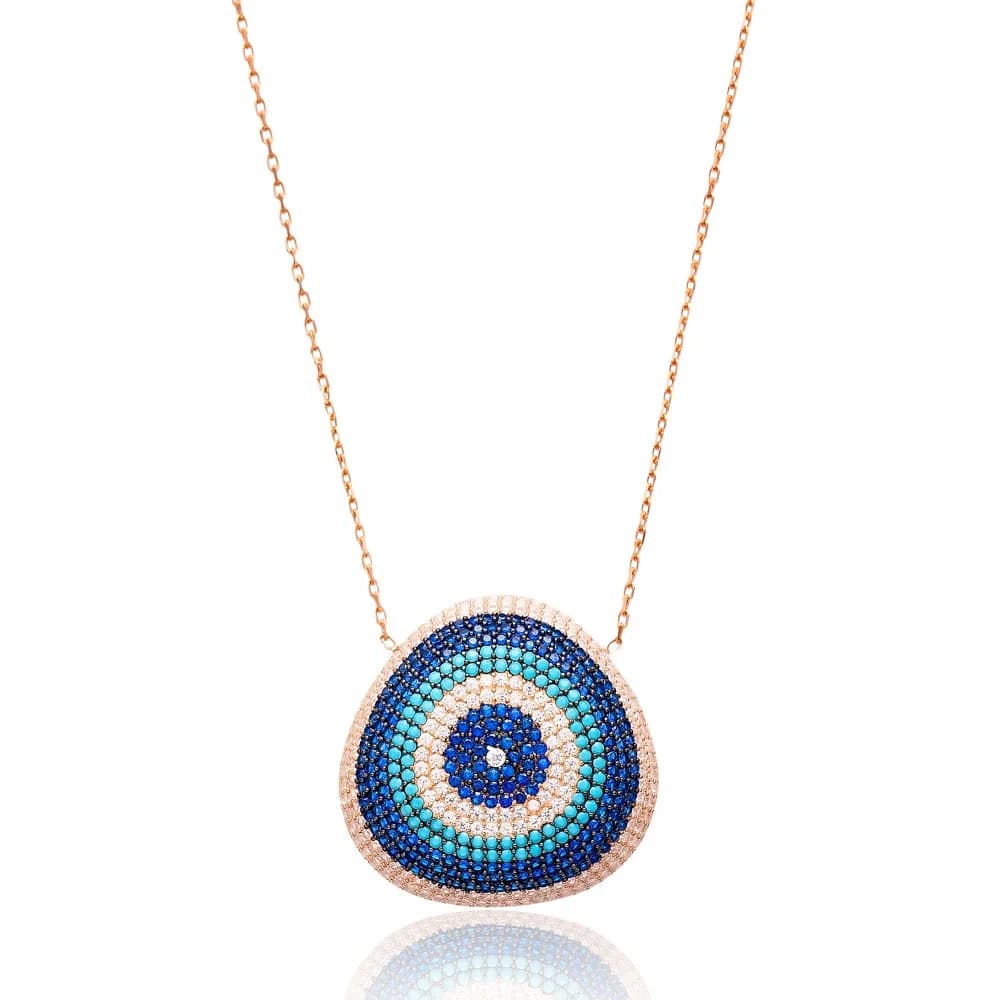 Evil Eye Convex Pendant Turkish Wholesale Sterling Silver Jewelry