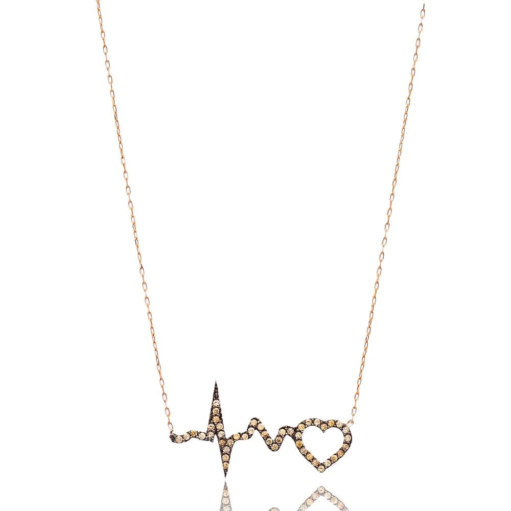 Turkish Wholesale Sterling Silver Heartbeat Pendant