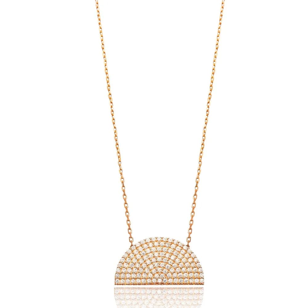 Semicircular Shape Pendant Turkish Wholesale Sterling Silver Jewelry