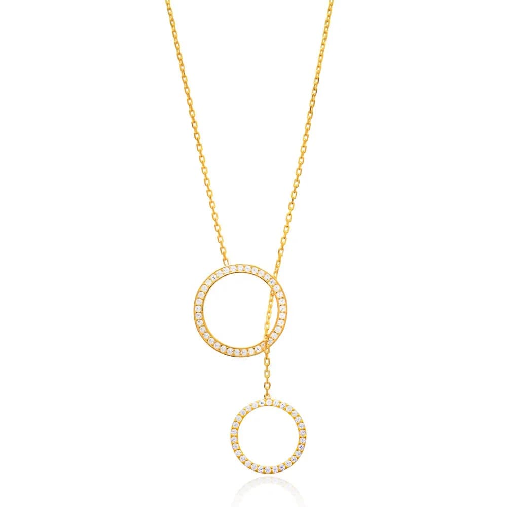 Open Circle Y Necklace In Turkish Wholesale 925 Sterling Silver