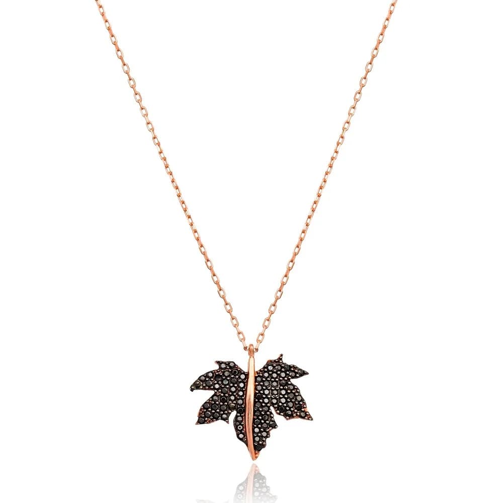 Minimalist Leaf Gradient Zircon Design Pendant Turkish Wholesale Sterling Silver Jewelry Pendant