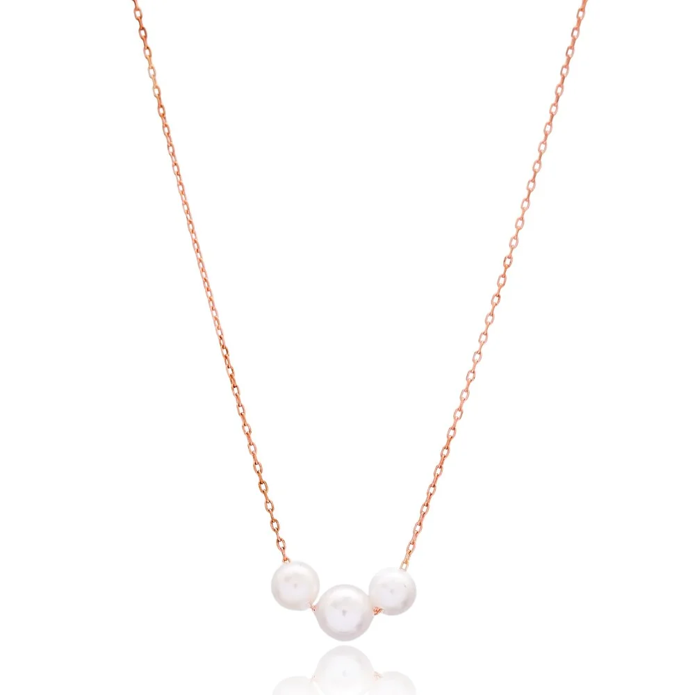 Delicate Pearl Silver Necklace Turkish Wholesale Sterling Silver Jewelry