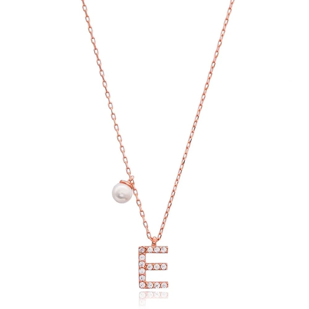 Initial Alphabet letter E Charm Pendant. Wholesale 925 Sterling Silver Jewelry