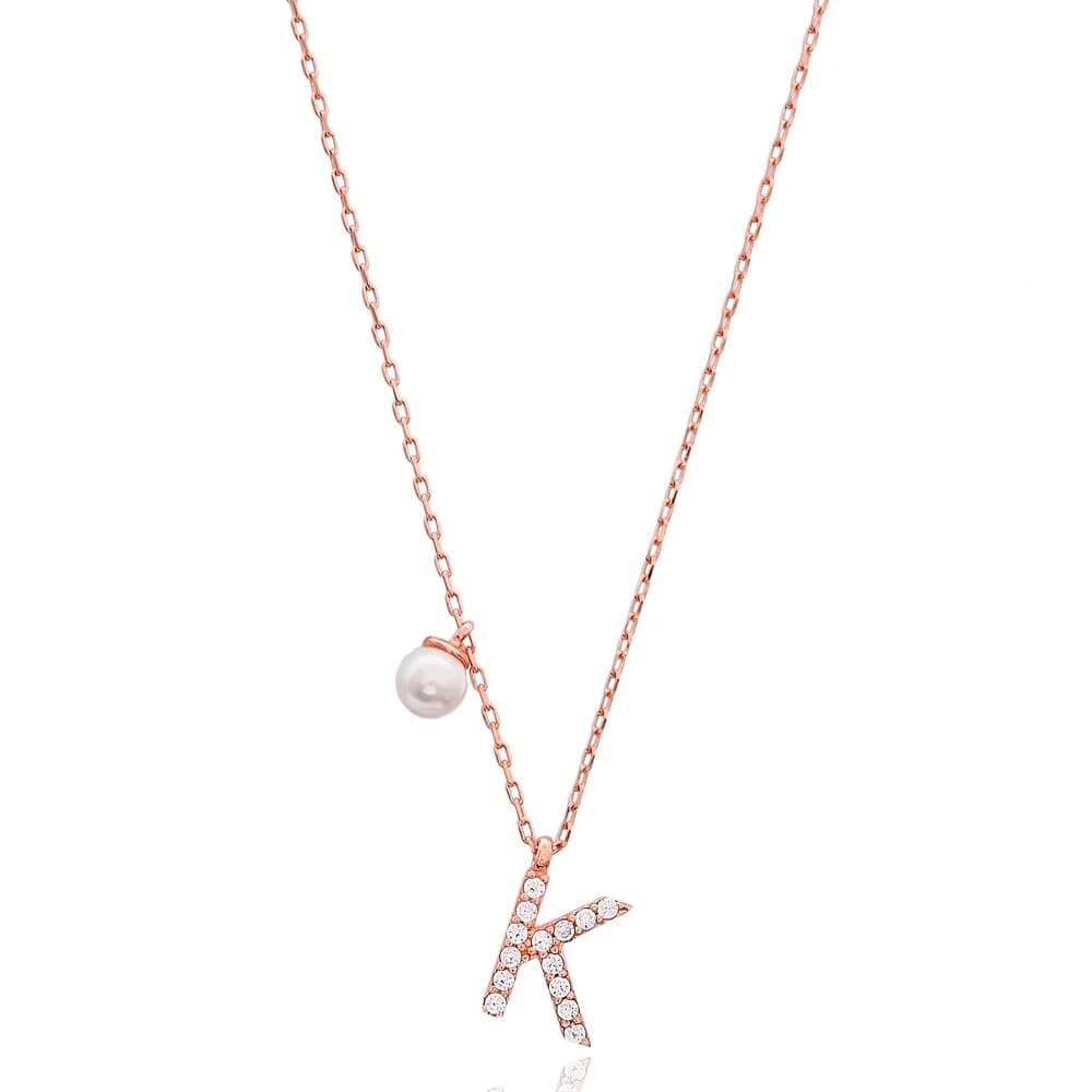 Initial Alphabet letter K Charm Pendant. Wholesale 925 Sterling Silver Jewelry