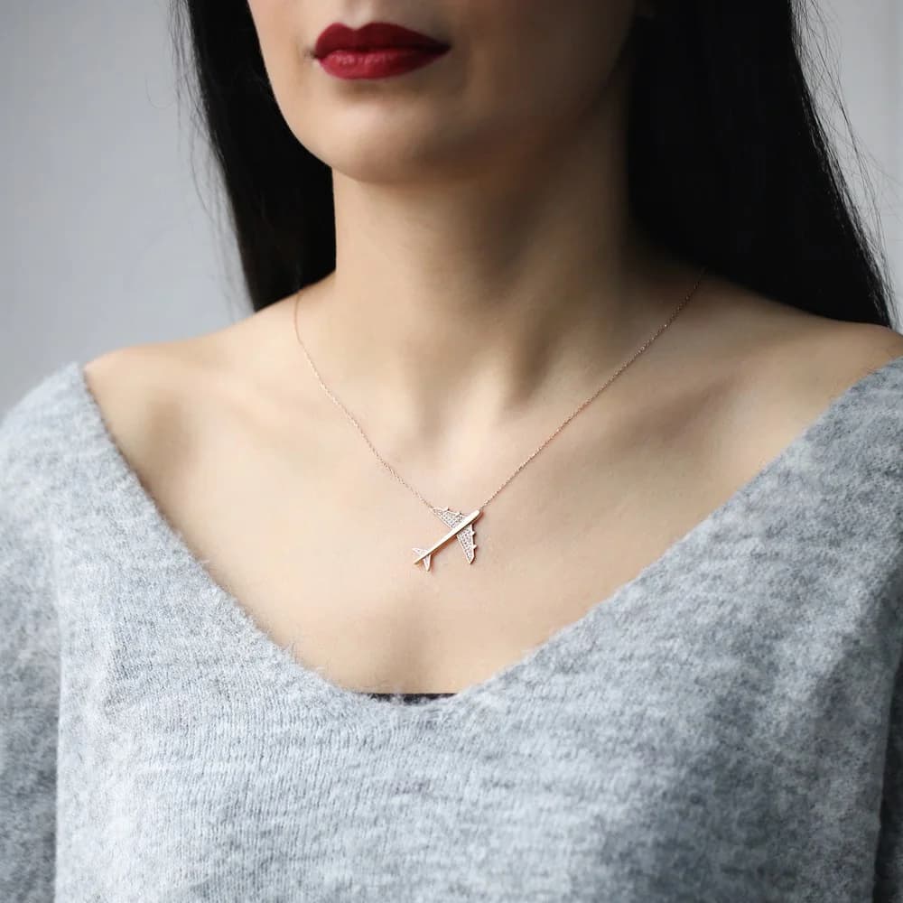 Airplane Design Pendant. Wholesale 925 Sterling Silver Jewelry