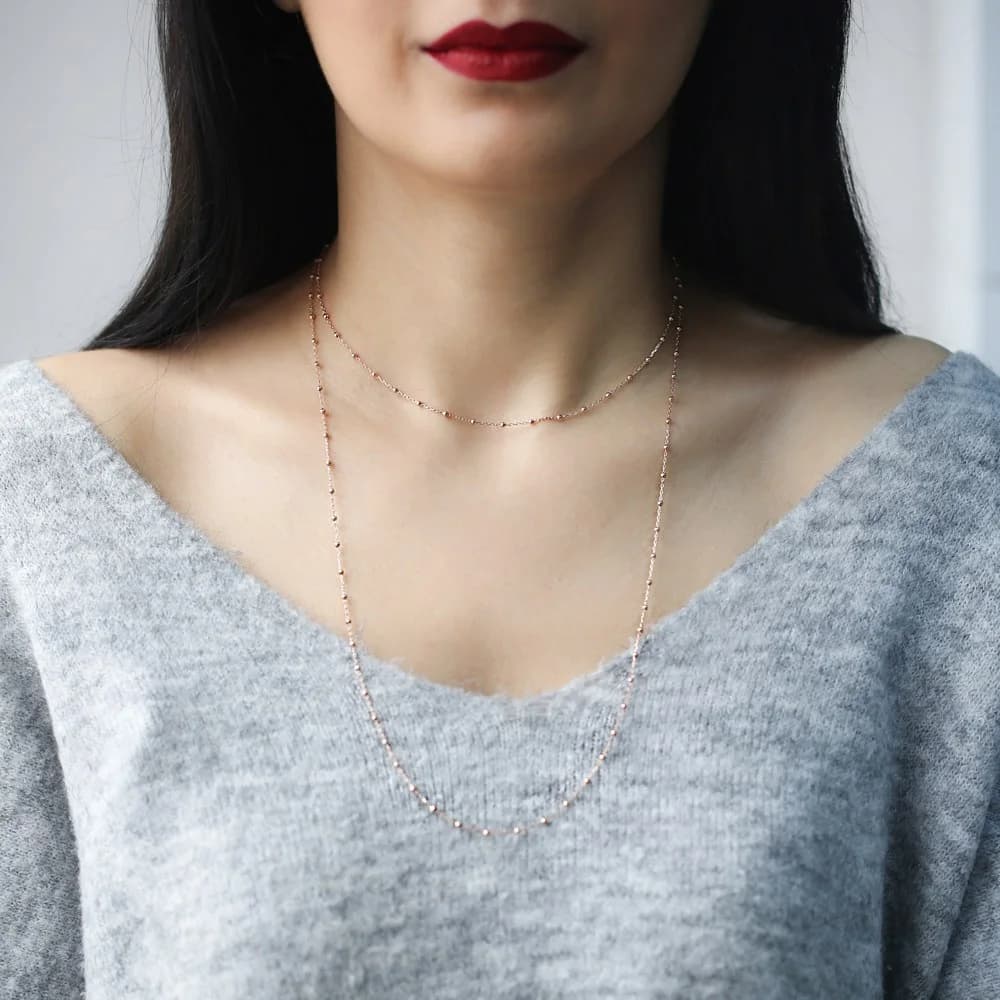 Minimalist Simple Design Turkish Wholesale Handcrafted 925 Silver Long Necklace