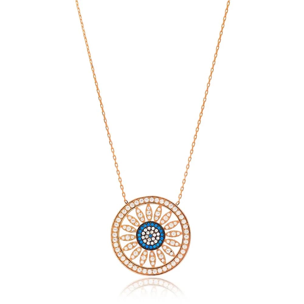 Evil Eye Pattern Design Pendant Turkish Wholesale 925 Sterling Silver Handcraft Jewelry
