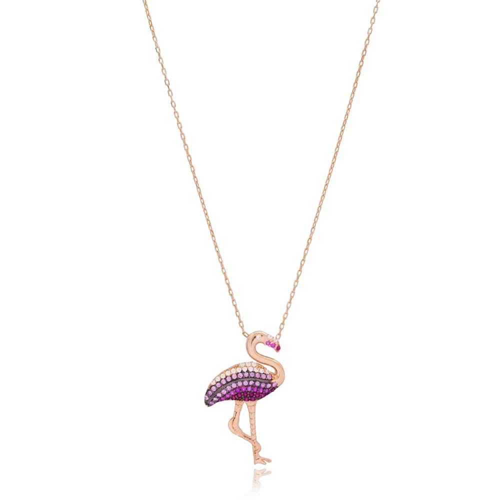 Flamingo Design Pendant Turkish Wholesale 925 Sterling Silver Handmade Jewelry