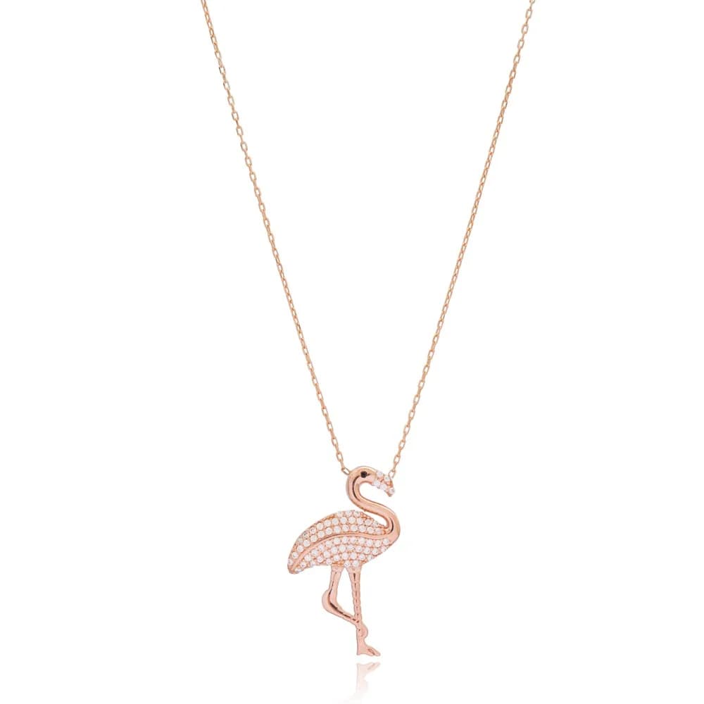 Flamingo Design Pendant Turkish Wholesale 925 Sterling Silver Handmade Jewelry