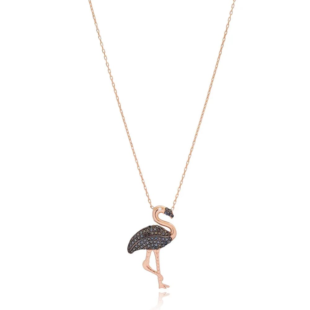 Flamingo Design Pendant Turkish Wholesale 925 Sterling Silver Handmade Jewelry
