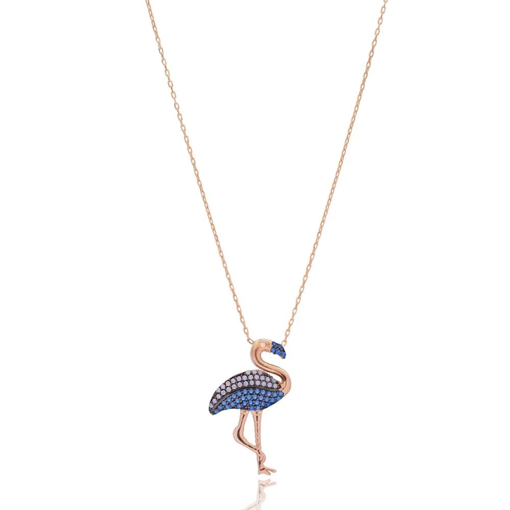 Flamingo Design Pendant Turkish Wholesale 925 Sterling Silver Handmade Jewelry