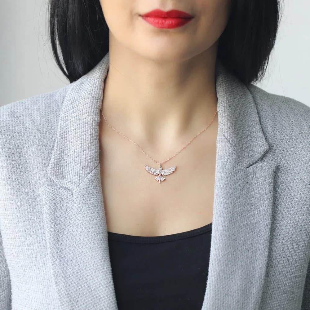 Phoenix Bird Pendant Turkish Wholesale Handcrafted 925 Sterling Silver Jewelry