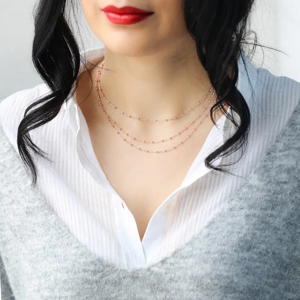 Layered Silver Beaded Pendant Turkish Wholesale Handcrafted 925 Sterling Silver Jewelry