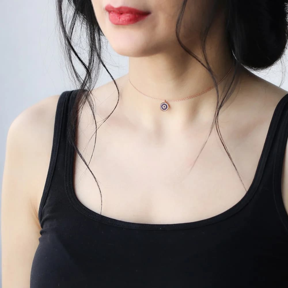 14.5 Inch Choker Necklace In Turkish Wholesale 925 Sterling Silver Handcrafted Jewelry