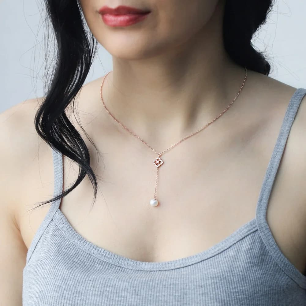 Pearl Drop Y Design Pendant Wholesale Handcrafted 925 Sterling Silver Jewelry