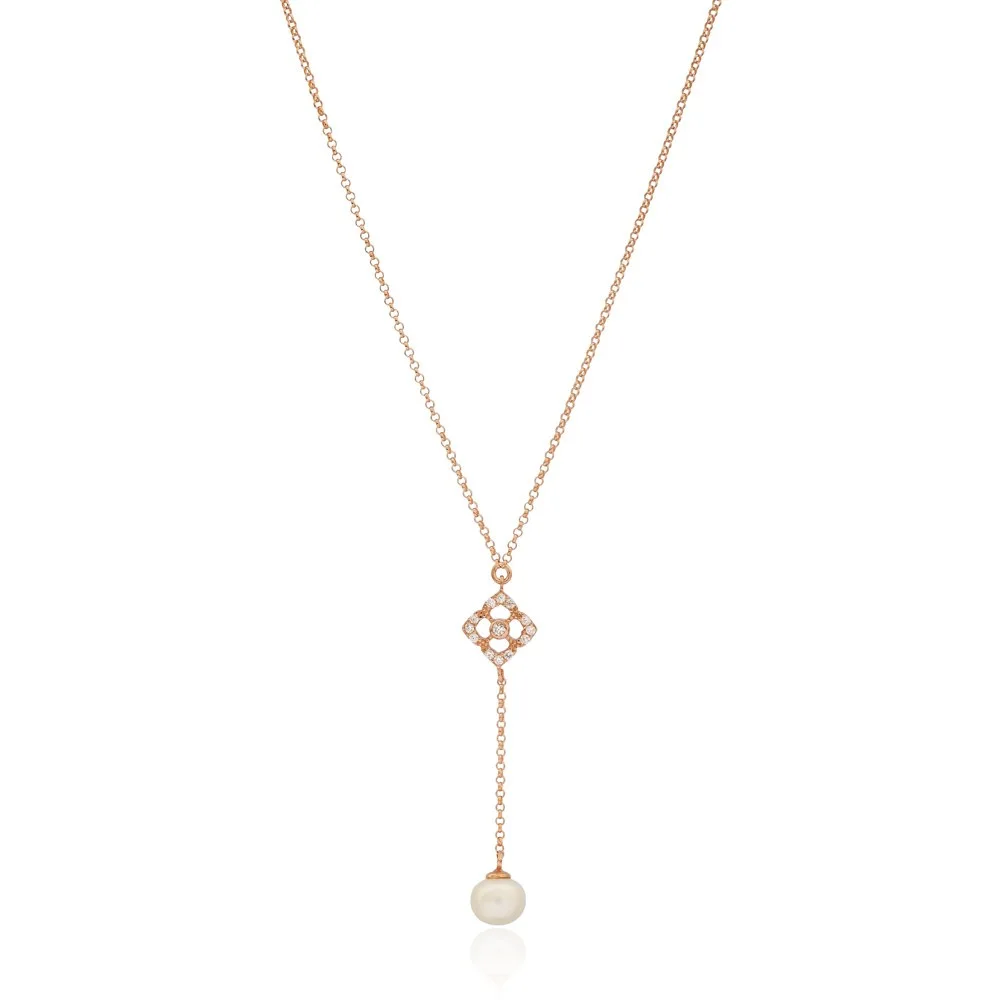 Pearl Drop Y Design Pendant Wholesale Handcrafted 925 Sterling Silver Jewelry
