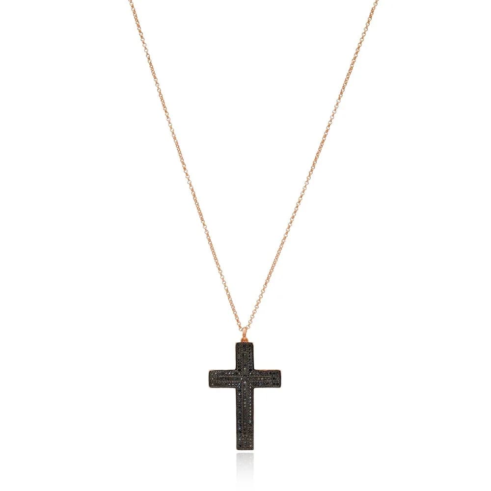Cross Pave Zircon Design Pendant Turkish Wholesale 925 Sterling Silver